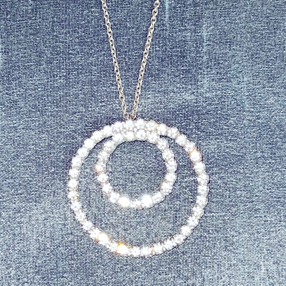 Vintage Double Circle Rhinestone Necklace